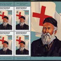 Montserrat 1998 Famous People of the 20th Century - Henri Dunant (Red Cross) perf sheetlet containing 4 vals unmounted mint as SG 1069a