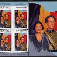 Montserrat 1998 Famous People of the 20th Century - King Leopold & Queen Astrid of Belgium perf sheetlet containing 4 vals unmounted mint as SG 1072a