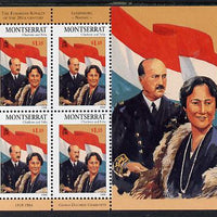 Montserrat 1998 Famous People of the 20th Century - Grand Duchess Charlotte & Prince Felix of Luxembourg perf sheetlet containing 4 vals unmounted mint as SG 1073a