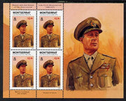 Montserrat 1998 Famous People of the 20th Century - Earl Mountbatten perf sheetlet containing 4 vals unmounted mint as SG 1076a