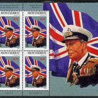 Montserrat 1998 Famous People of the 20th Century - King George VI perf sheetlet containing 4 vals unmounted mint as SG 1080a