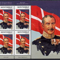 Montserrat 1998 Famous People of the 20th Century - King Christian X of Denmark perf sheetlet containing 4 vals unmounted mint as SG 1081a