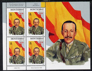 Montserrat 1998 Famous People of the 20th Century - King Alfonso of Spain perf sheetlet containing 4 vals unmounted mint as SG 1083a