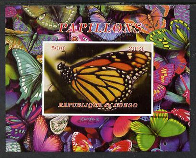 Congo 2013 Butterflies #1 imperf deluxe sheet unmounted mint. Note this item is privately produced and is offered purely on its thematic appeal