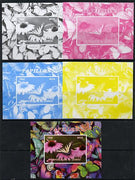 Congo 2013 Butterflies #3 deluxe sheet - the set of 5 imperf progressive colour proofs comprising the 4 basic colours plus all 4-colour composite unmounted mint