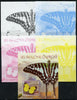 Burundi 2013 Butterflies #1 deluxe sheet - the set of 5 imperf progressive colour proofs comprising the 4 basic colours plus all 4-colour composite unmounted mint