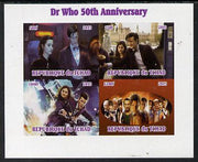 Chad 2013 Dr Who 50th Anniversary imperf sheetlet containing 4 vals unmounted mint. Note this item is privately produced and is offered purely on its thematic appeal.