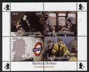 Congo 2013 Sherlock Holmes #1 perf sheetlet containing 4 vals unmounted mint
