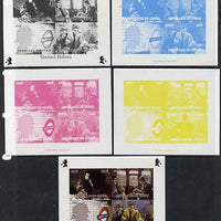 Congo 2013 Sherlock Holmes #1 sheetlet containing 4 vals - the set of 5 imperf progressive colour proofs comprising the 4 basic colours plus all 4-colour composite unmounted mint