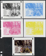 Congo 2013 Sherlock Holmes #1 sheetlet containing 4 vals - the set of 5 imperf progressive colour proofs comprising the 4 basic colours plus all 4-colour composite unmounted mint