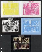Congo 2013 Star Wars #2 sheetlet containing 4 vals - the set of 5 imperf progressive colour proofs comprising the 4 basic colours plus all 4-colour composite unmounted mint