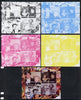 Congo 2013 The Beatles #1 sheetlet containing 4 vals - the set of 5 imperf progressive colour proofs comprising the 4 basic colours plus all 4-colour composite unmounted mint