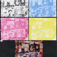 Congo 2013 The Beatles #1 sheetlet containing 4 vals - the set of 5 imperf progressive colour proofs comprising the 4 basic colours plus all 4-colour composite unmounted mint