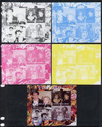 Congo 2013 The Beatles #1 sheetlet containing 4 vals - the set of 5 imperf progressive colour proofs comprising the 4 basic colours plus all 4-colour composite unmounted mint