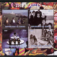 Congo 2013 The Beatles #2 perf sheetlet containing 4 vals unmounted mint. Note this item is privately produced and is offered purely on its thematic appeal, it has no postal validity