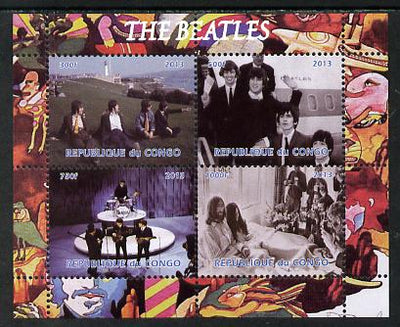 Congo 2013 The Beatles #2 perf sheetlet containing 4 vals unmounted mint. Note this item is privately produced and is offered purely on its thematic appeal, it has no postal validity