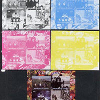 Congo 2013 The Beatles #2 sheetlet containing 4 vals - the set of 5 imperf progressive colour proofs comprising the 4 basic colours plus all 4-colour composite unmounted mint
