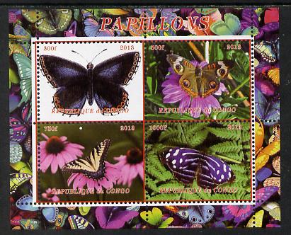 Congo 2013 Butterflies #2 perf sheetlet containing 4 vals unmounted mint. Note this item is privately produced and is offered purely on its thematic appeal