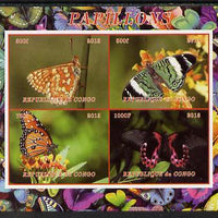 Congo 2013 Butterflies #3 imperf sheetlet containing 4 vals unmounted mint. Note this item is privately produced and is offered purely on its thematic appeal