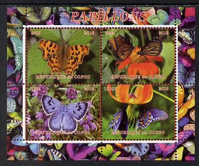 Congo 2013 Butterflies #4 perf sheetlet containing 4 vals unmounted mint. Note this item is privately produced and is offered purely on its thematic appeal