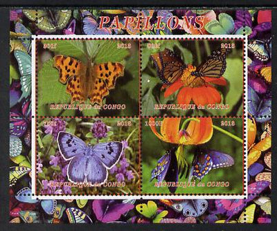 Congo 2013 Butterflies #4 perf sheetlet containing 4 vals unmounted mint. Note this item is privately produced and is offered purely on its thematic appeal