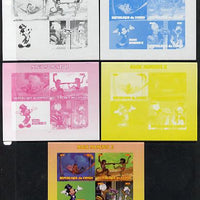 Congo 2013 Disney - Magic Moments #2 sheetlet containing 3 values plus,the set of 5 imperf progressive colour proofs comprising the 4 basic colours plus all 4-colour composite unmounted mint