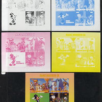 Congo 2013 Disney - Magic Moments #3 sheetlet containing 3 values plus,the set of 5 imperf progressive colour proofs comprising the 4 basic colours plus all 4-colour composite unmounted mint
