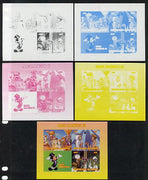 Congo 2013 Disney - Magic Moments #3 sheetlet containing 3 values plus,the set of 5 imperf progressive colour proofs comprising the 4 basic colours plus all 4-colour composite unmounted mint