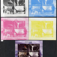 Congo 2012 Titanic sheetlet containing 4 vals - the set of 5 imperf progressive colour proofs comprising the 4 basic colours plus all 4-colour composite unmounted mint