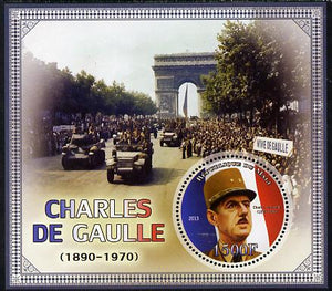 Mali 2013 Charles De Gaulle perf deluxe sheet containing one circular value unmounted mint