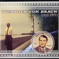 Mali 2013 Werner Von Braun perf deluxe sheet containing one circular value unmounted mint