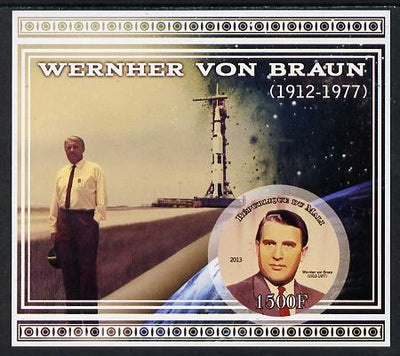 Mali 2013 Werner Von Braun imperf deluxe sheet containing one circular value unmounted mint