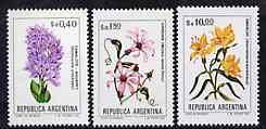 Argentine Republic 1983 Flowers set of 3 (40c, 1p80 & 10p) unmounted mint, Mi 1662-64*