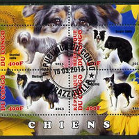 Congo 2013 Dogs #1 perf sheetlet containing four values fine cto used