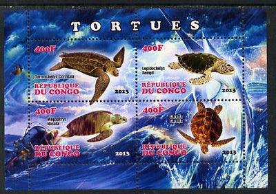 Congo 2013 Turtles perf sheetlet containing four values unmounted mint