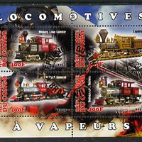 Congo 2013 Early Steam Locomotives perf sheetlet containing four values fine cto used