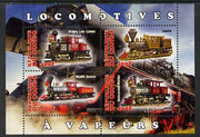 Congo 2013 Early Steam Locomotives perf sheetlet containing four values unmounted mint
