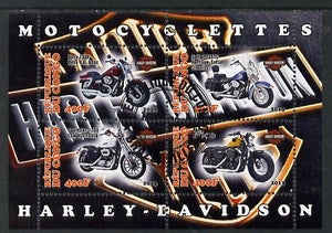 Congo 2013 Harley-Davidson Motorcycles perf sheetlet containing four values fine cto used