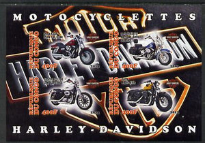 Congo 2013 Harley-Davidson Motorcycles imperf sheetlet containing four values unmounted mint