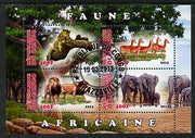 Congo 2013 African Animals #2 perf sheetlet containing four values fine cto used