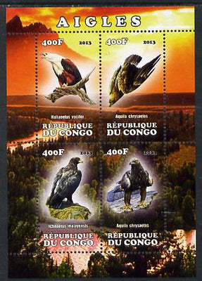 Congo 2013 Birds - Eagles perf sheetlet containing four values unmounted mint