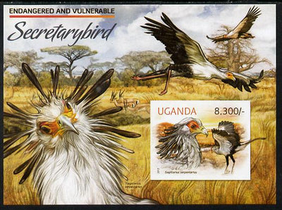 Uganda 2012 WWF - Secretary Bird imperf m/sheet unmounted mint
