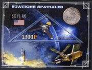 Ivory Coast 2013 Space Stations - Skylab perf m/sheet containing triangular value unmounted mint