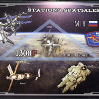 Ivory Coast 2013 Space Stations - MIR imperf m/sheet containing triangular value unmounted mint