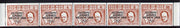 Calf of Man 1968 Olympic Games Mexico overprinted on Churchill strip set of 5 in brown with horizontal perfs omitted, unmounted mint as Rosen CA123-27