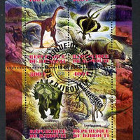 Djibouti 2013 Dinosaurs #1 perf sheetlet containing 4 values cto used