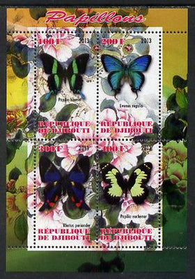 Djibouti 2013 Butterflies #1 perf sheetlet containing 4 values unmounted mint