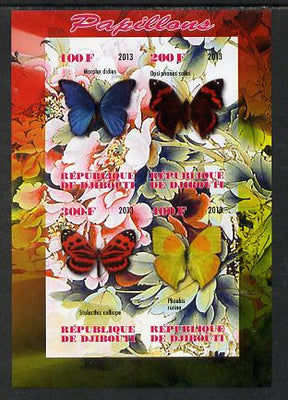 Djibouti 2013 Butterflies #2 imperf sheetlet containing 4 values unmounted mint