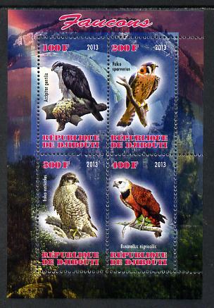 Djibouti 2013 Falcons perf sheetlet containing 4 values unmounted mint