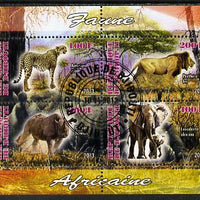 Djibouti 2013 Animals of Africa #1 perf sheetlet containing 4 values cto used